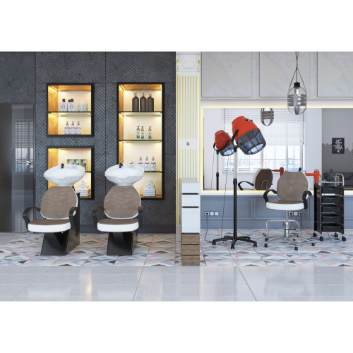Парикмахерская мойка "ЕЛЕНА" с креслом "СОЛО Модерн"